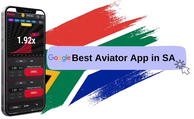 A cell phone with the text best aviator app in sa

