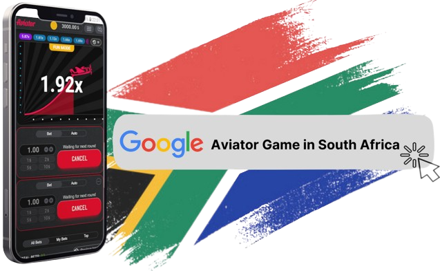 A cell phone with aviator game sitting next to a flag of south africa
